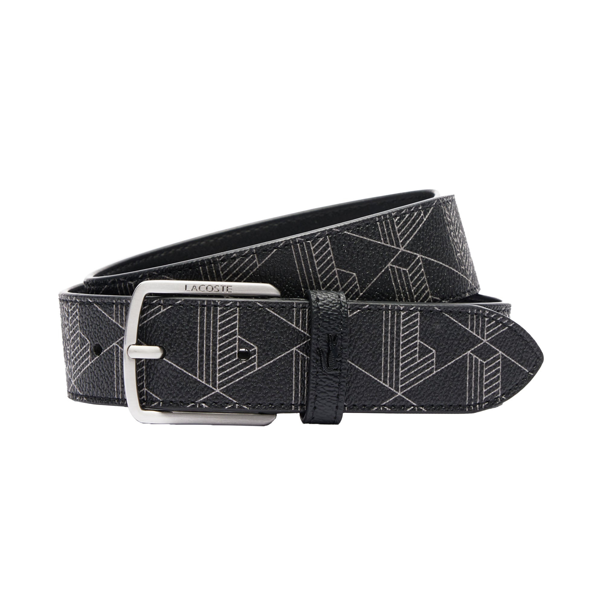 LACOSTE Herren Gürtel -  Coated Canvas Monogram Belt, 35 mm